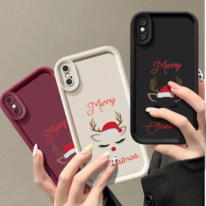 Christmas Fasion Phone Case for iPhone 6 6S 7 8 PLUS SE 2020 2022 X XR XS MAX Shockproof Silicone Soft Cover Coque