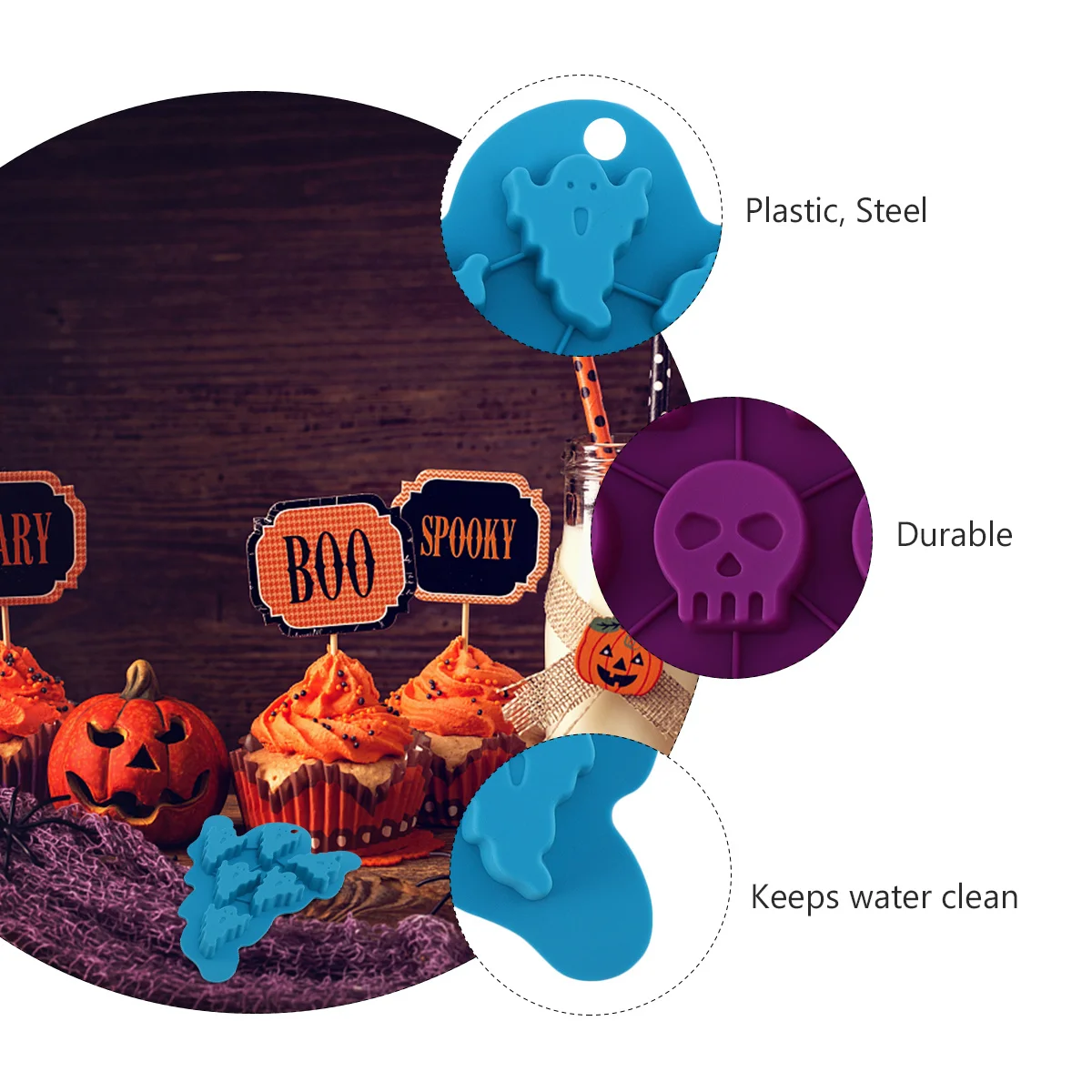 

2Pcs Halloween Baking Mould Creative Silicone Mold Cake Making Tool DIY Home Bakery Cartoon Silicone Mold Baking Mould