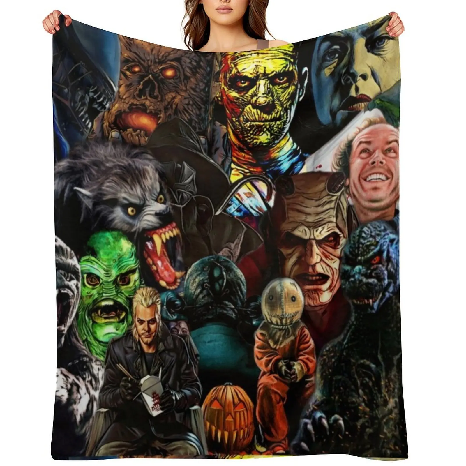 

Collage Of Horror Part 2 Throw Blanket Summer Fashion Sofas manga Plush Blankets