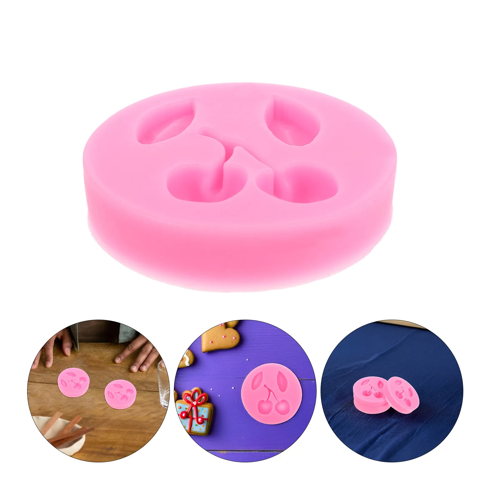 3Pcs Cherry Silicone Molds Flexible Fondant Mold for Chocolate Cake Decorating Candy Craft Baking Mold Cherry Molds Silicone