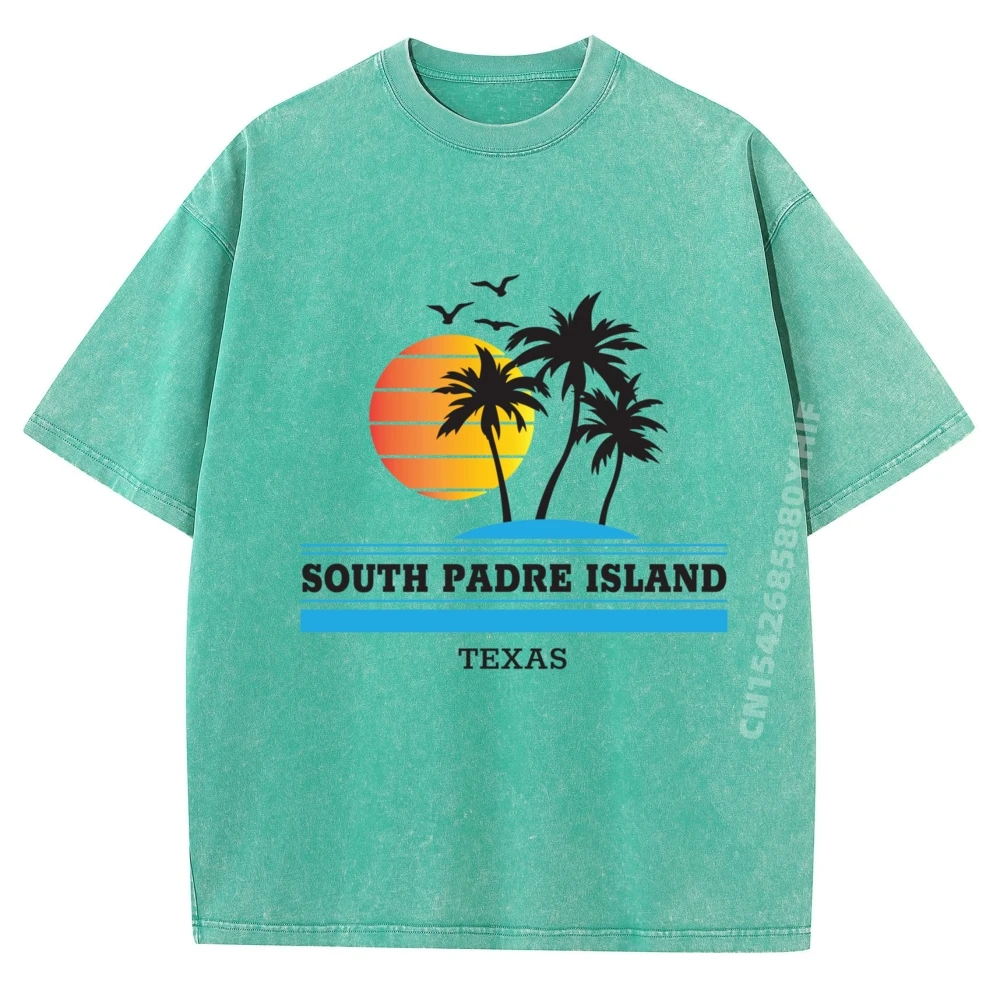 

Топы и футболки в стиле ретро Cool South Padre Island, модная роскошная дизайнерская женская футболка для мужчин, уличные топы, классическая стираная рубашка