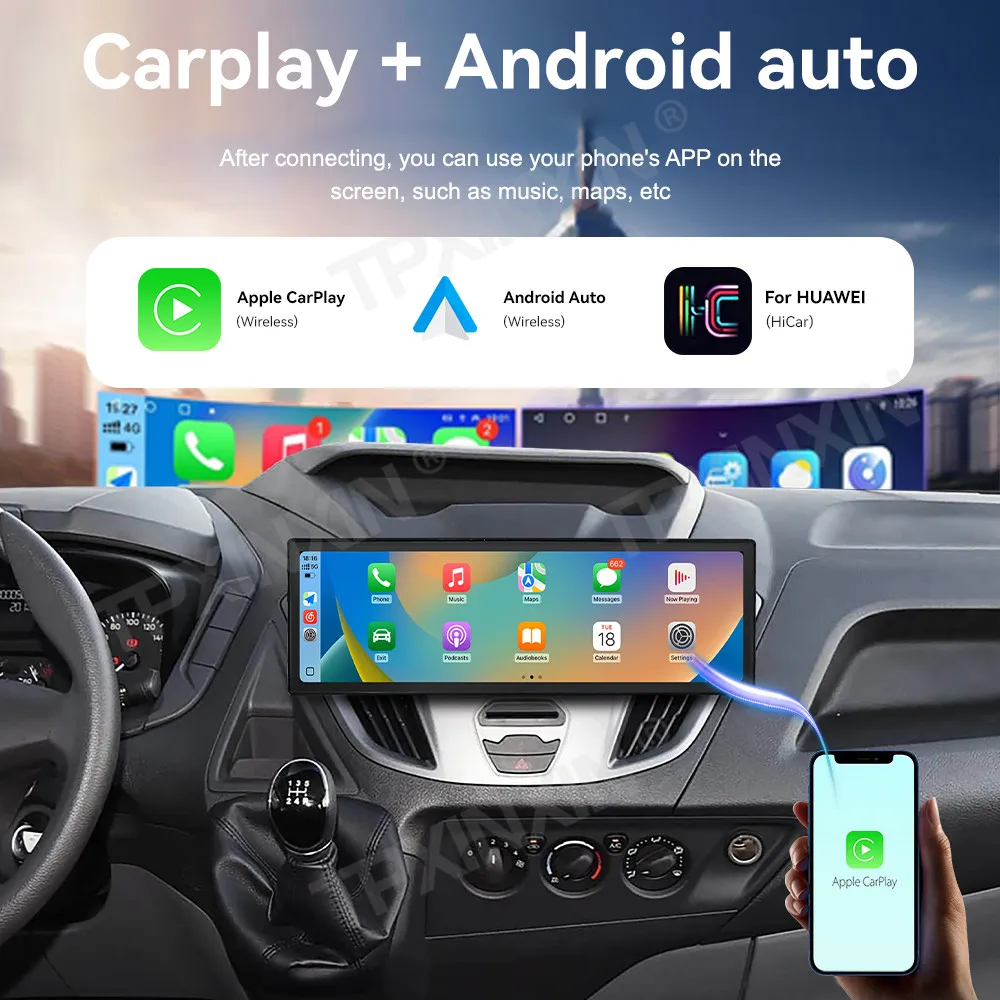 Car Accessories Radio For Ford Transit Custom 2012-2017 Android Auto GPS Navigation Multimedia Stereo Receiver Head Unit