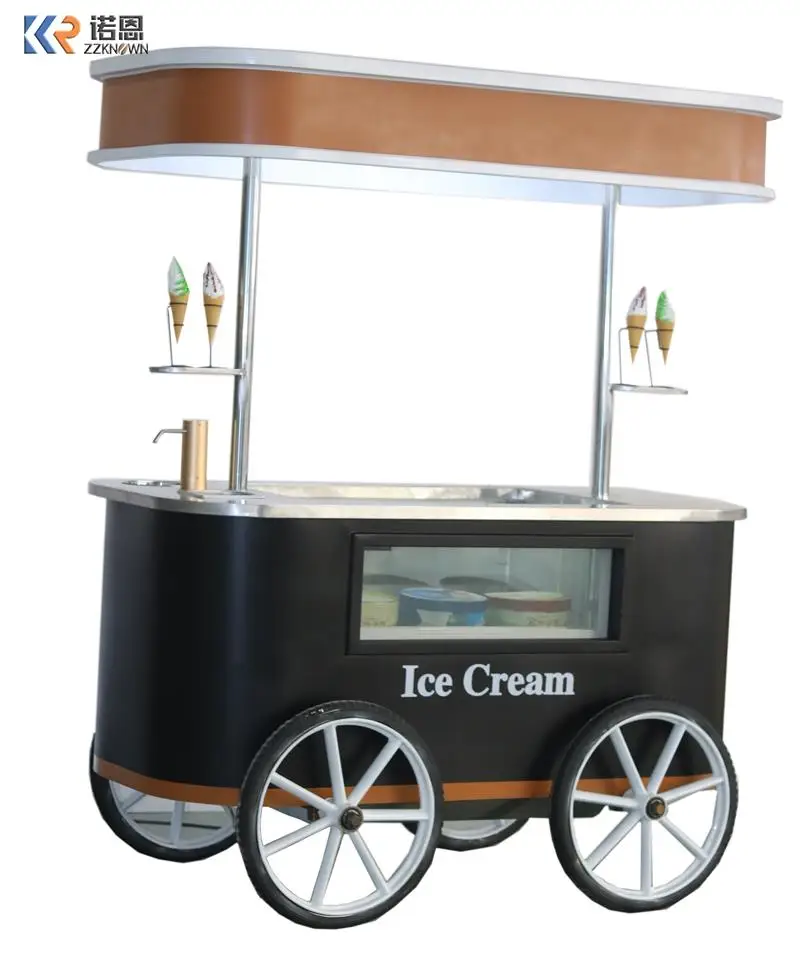 6 Or 10 Flavors Gelato Cart Ice Cream Cart /Ice Cream Display cabinet/ice Cream Factory