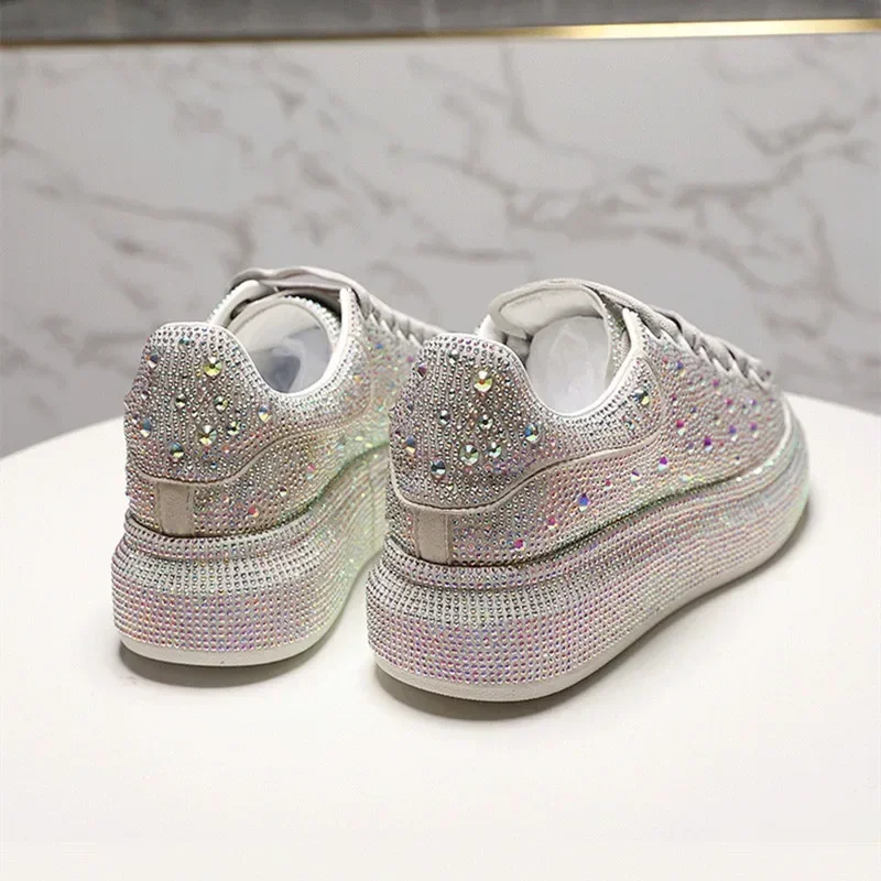 أحذية رياضية نسائية مصممة من حجر الراين اللامع، أحذية كاجوال مريحة عالية الجودة قابلة للتنفس، خفيفة الوزن وغير قابلة للانزلاق Zapatos De Mujer