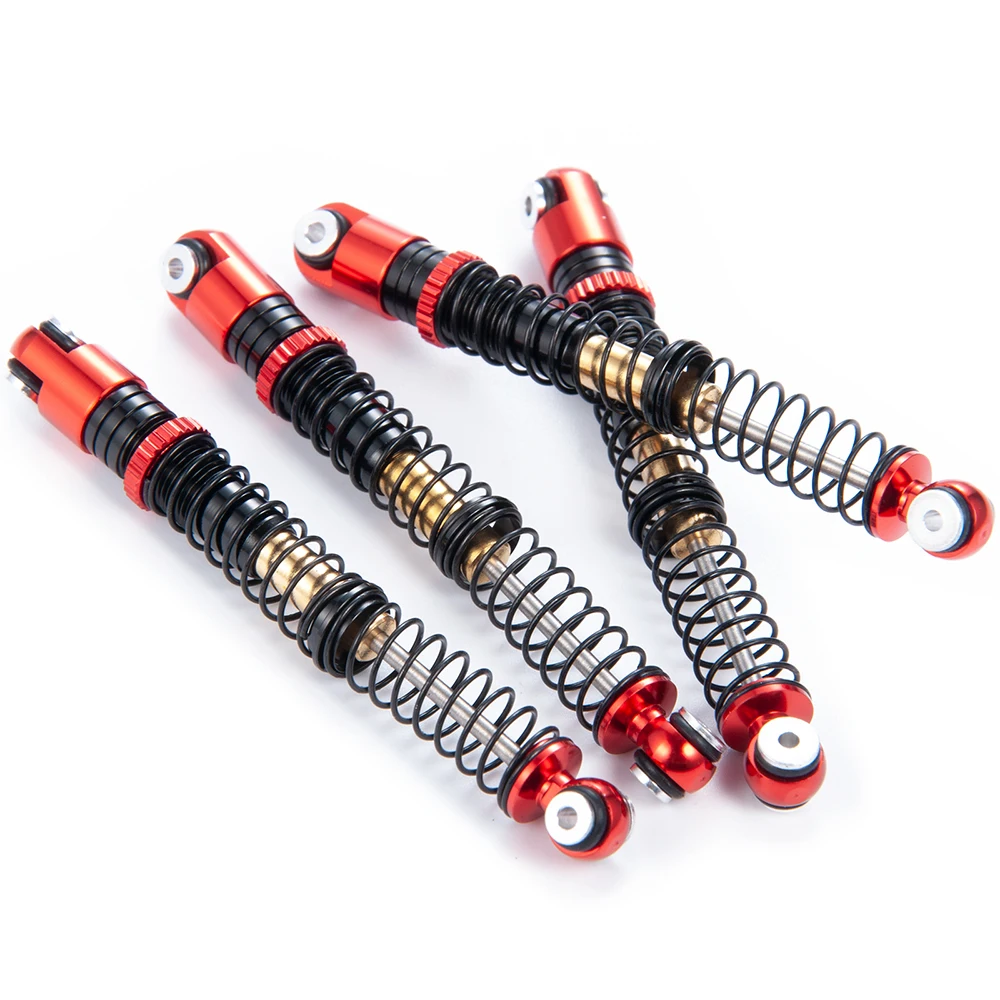 YEAHRUN 4Pcs Aluminum Alloy 53mm Shock Absorber Damper for Axial SCX24 Deadbolt Gladiator Bronco Wrangler C10 1/24 RC Car Parts