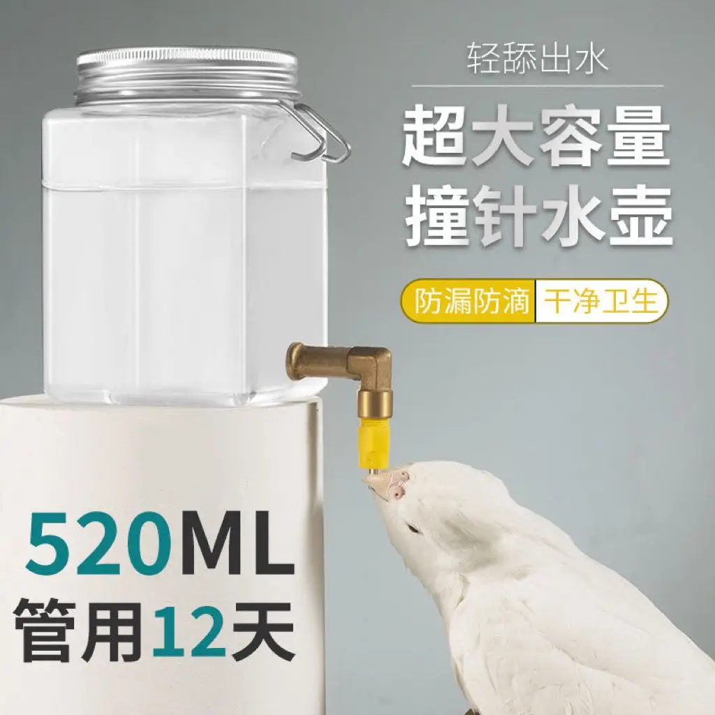 Rudin Chicken Stinger Water Bottle Stinger Water dispenser Parrot Bird Water Cup 360 degree Discharge Lotus