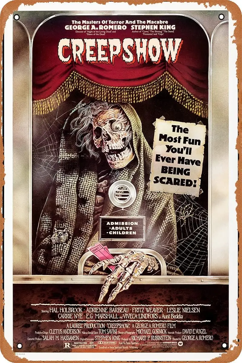 Creepshow 1982 Horror Movie Poster Vintage Movie tin Sign for Bar Game Room Garage Man cave Kitchen Decor 8x12 inch sign