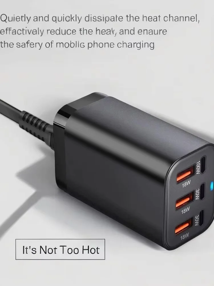 USB-C-Ladegerät, 200W Multi-Port USB-Schnellladestation, GaN PPS PD 100W Typ-C Wandladegerät, Geeignet zum Laden verschiedener Geräte, einschließlich Smartphones und Tablets