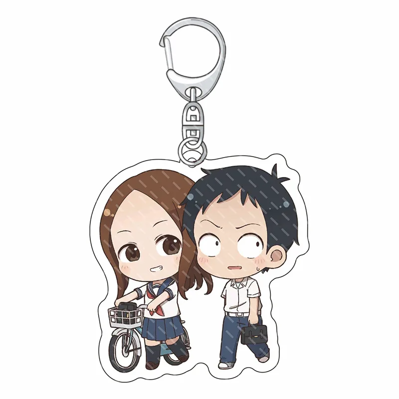 LLavero de acrílico de Anime Manga Teasing Master Takagi-san, bonito llavero con figura de Chibi, colgante de bolso Kawaii, mochila, abalorio, regalo Merch