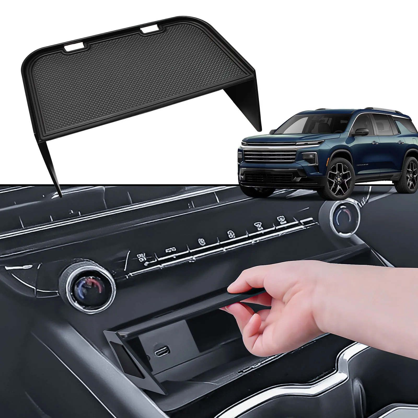 

Middle Center Console Organizer Tray for 2024-2025 Chevy Traverse Interior Phone Holder Center Console Storage Box Accessories