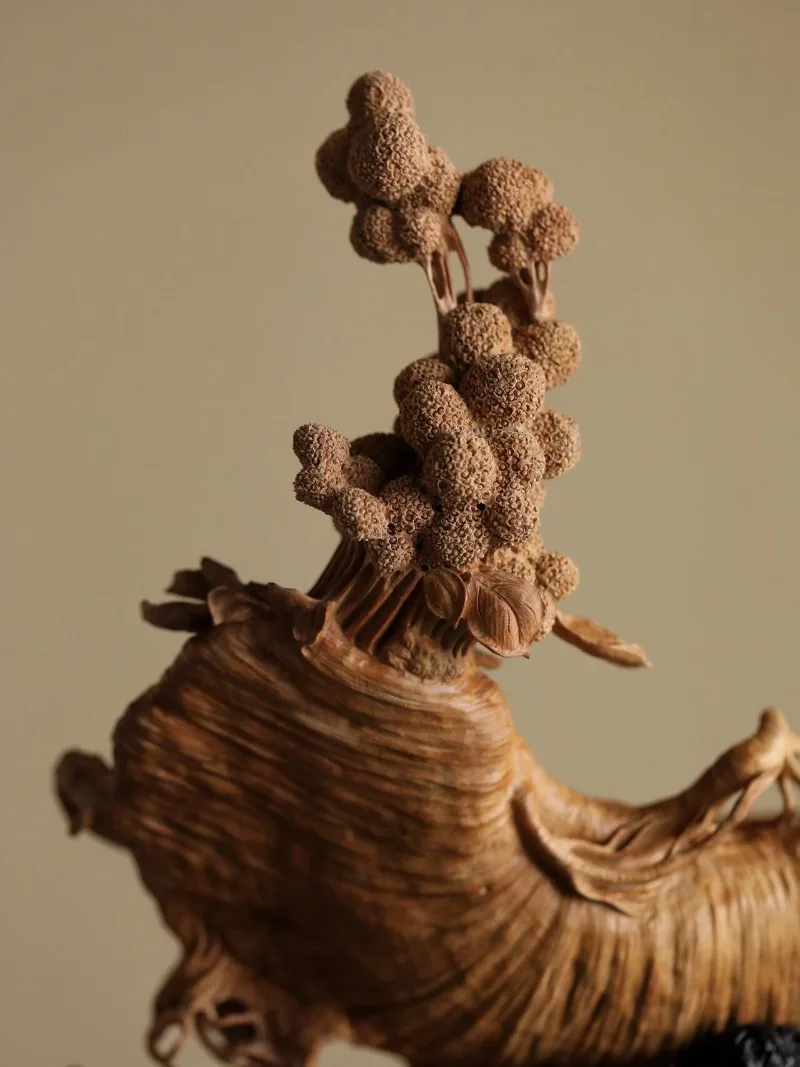 Wishing for Life Ornament Carving Living Room Home Desktop Decoration Wood Crafts