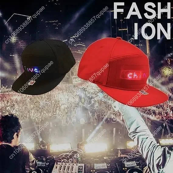 LED Rolling Display Hat - LED Programmable Display Message Baseball Cap, Bluetooth Editable Sign Hat