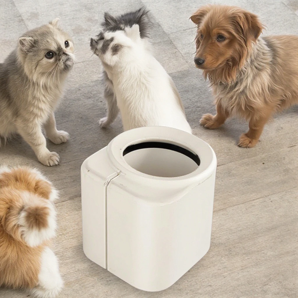 Customized Automatic Pet Food Maker Processor Stylish Luxurious Plastic White Portable Pet Water Bottle for Outdoor Dogs Cats