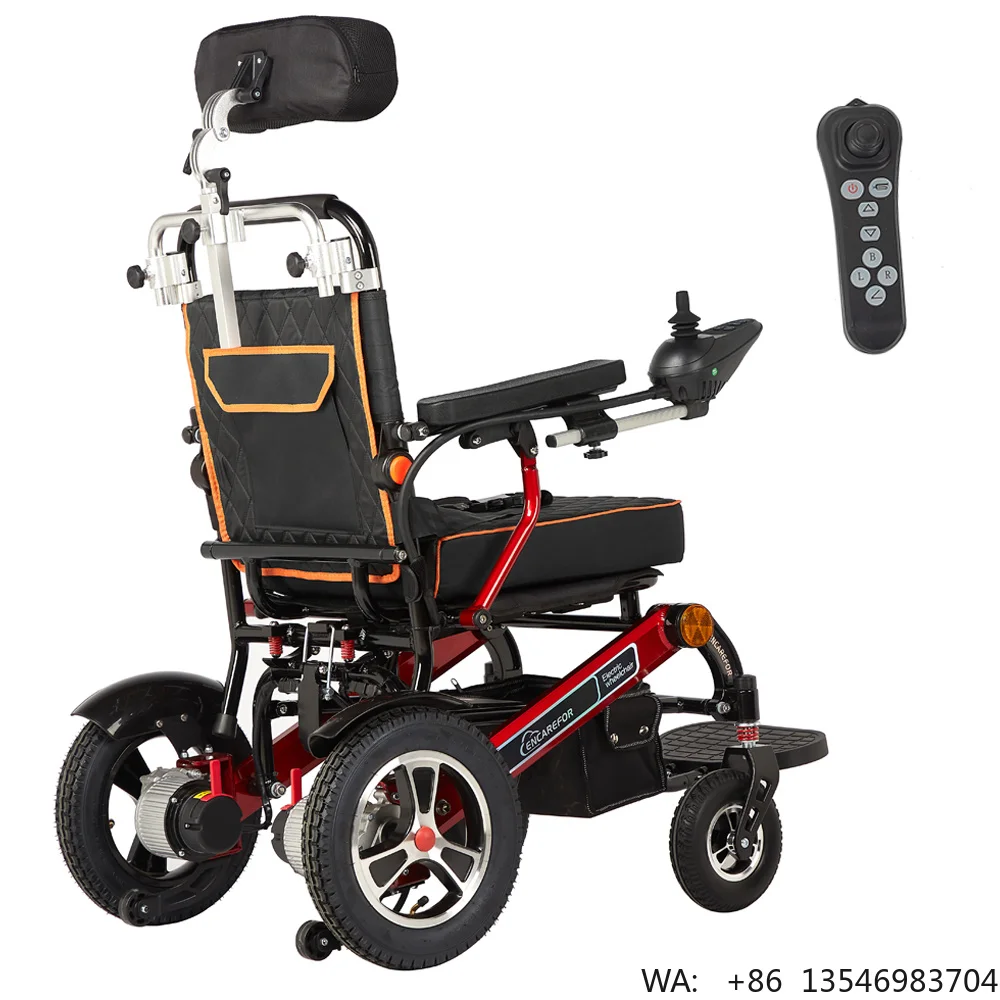 

US Warehouse 600W Remote Control Electric Wheelchair, Reclining Portable Folding Power Wheelchair,Aluminum Alloy Lithium Battery