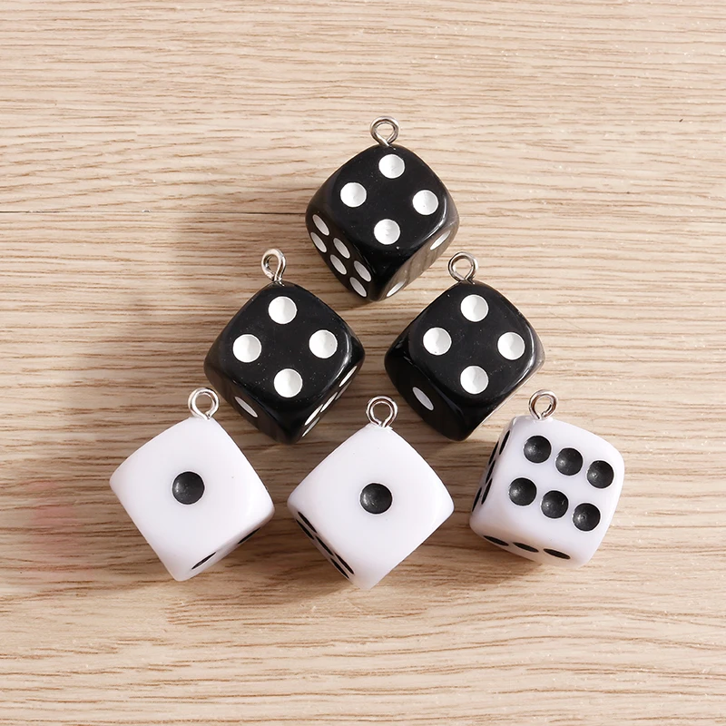 10 stücke 16x16mm niedlichen Harz Würfel Charms Anhänger für Schmuck machen Tropfen Ohrringe Halskette Armband DIY handgemachte Handwerk Zubehör – Detail 6