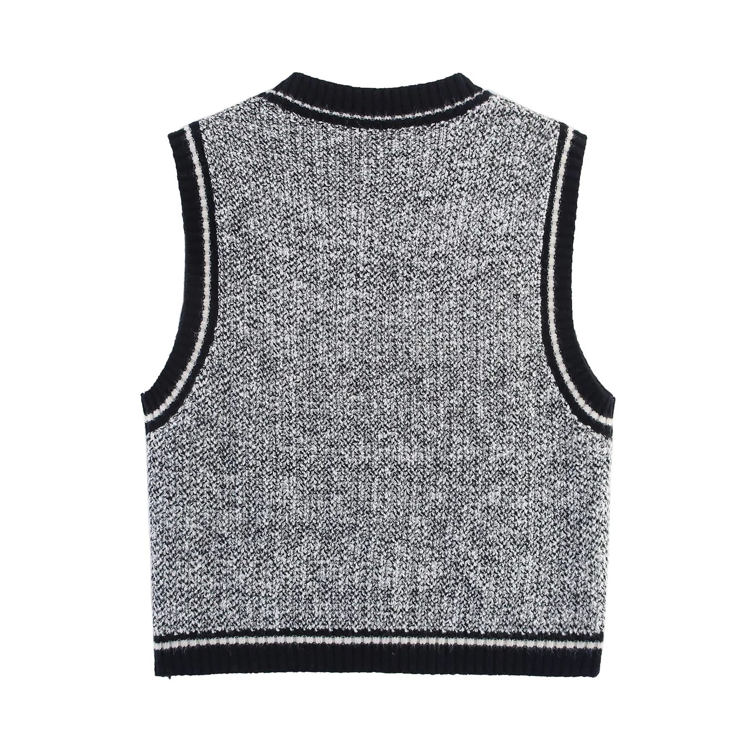 Willshela سترة نسائية رمادية عصرية برقبة على شكل حرف v بدون أكمام صدرية نسائية أنيقة غير رسمية محبوكة