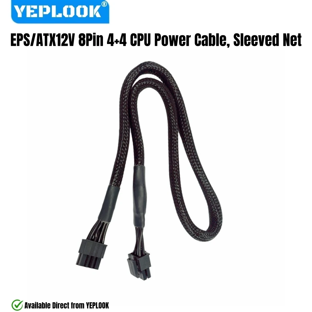

PSU 8Pin to 4+4Pin Sleeved Net 18AWG 60 CM, CPU Power Cable for Corsair AX1600i, AX1500i, AX1200i, AX860i, AX760i Modular Powers