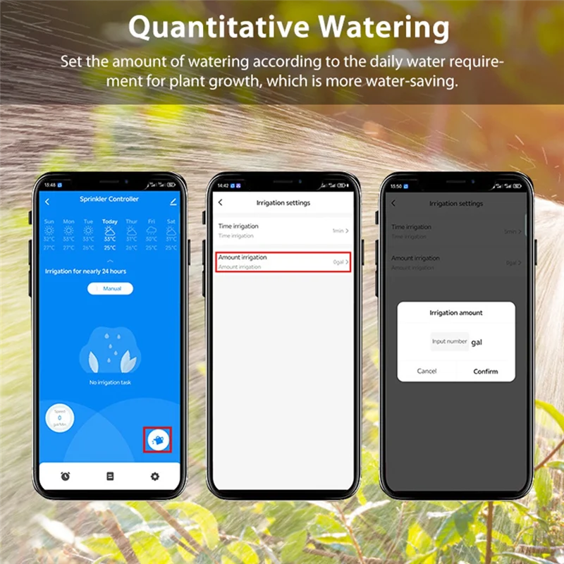 ABZV-Tuya Wifi medidor de aspersor inteligente con medidor de agua Control inalámbrico monitoreo de caudal y consumo de agua en tiempo Real