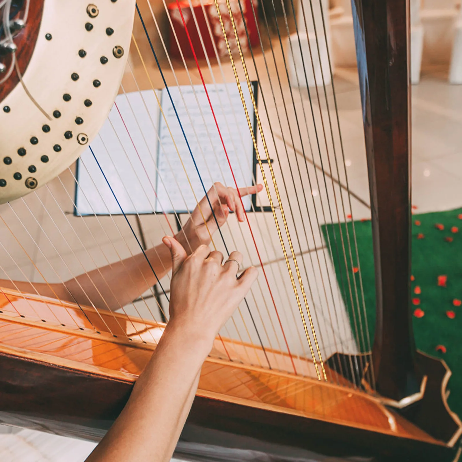 

7Pcs Lyre Strings Steel Resilient Easy Use Replacement Set Enhance Sound Lyre Parts Kit String Replacement Steel Strings Kit