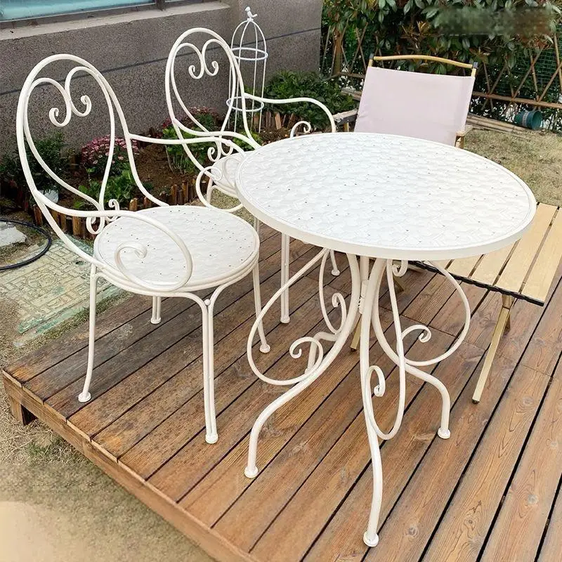Nordic pastoral garden table chair combination outdoor courtyard coffee shop leisure wrought iron disassembly table set