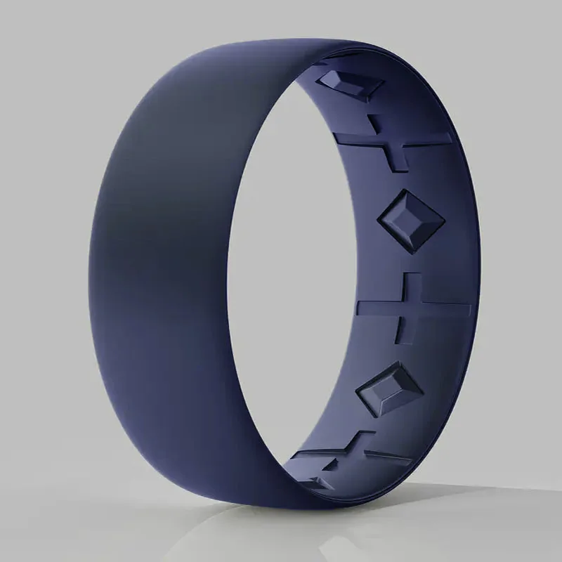 Minimalist Black Silicone Ring for Men