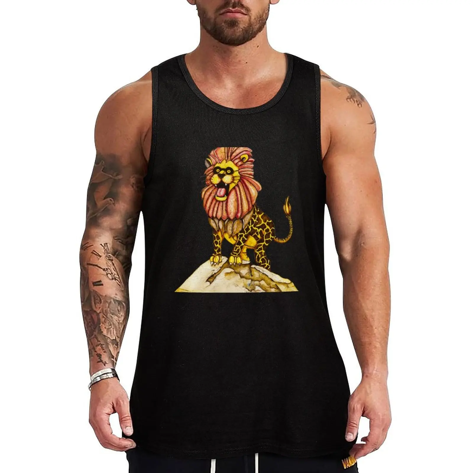 Grrroaaar! The Lion Tank Top Workout Tank Top Breathable Athletic Fitness Sleeveless