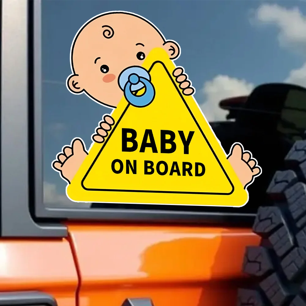 Baby On Board Waterproof Vinyl Sticker Anti-Scratch Decal For Car Window Bumper Exterior Decor Accessories,13x12cm