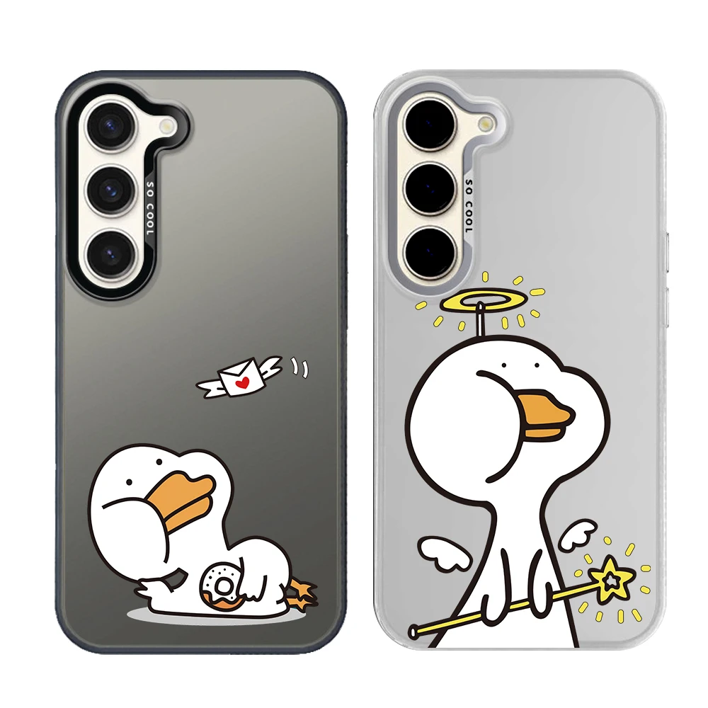 Funny Cartoon Duck Goose Phone Case For Samsung Galaxy S26 S25 S24 Plus S23 FE S22 S21 S20 Ultra 5G S10 Anti Fall Matte Cover