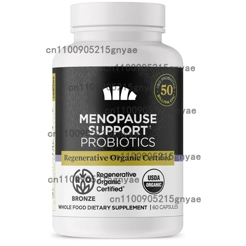 

Female Menopausal Supplement, 120 Billion Colony Forming Units Probiotics, 13 in 1 Herbal Complex, Vegetarian, 60 Capsules