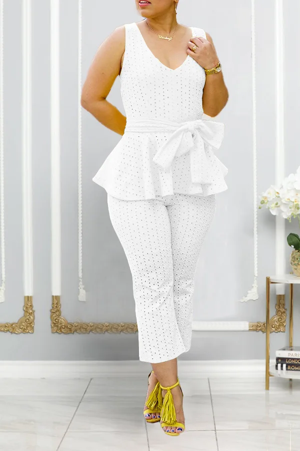 2024 New Casual Solid Color 2 Piece Set Women Work Business Two Piece Outfit Sleeve Tank Tops Pants Suit Women 2 Piece Sets