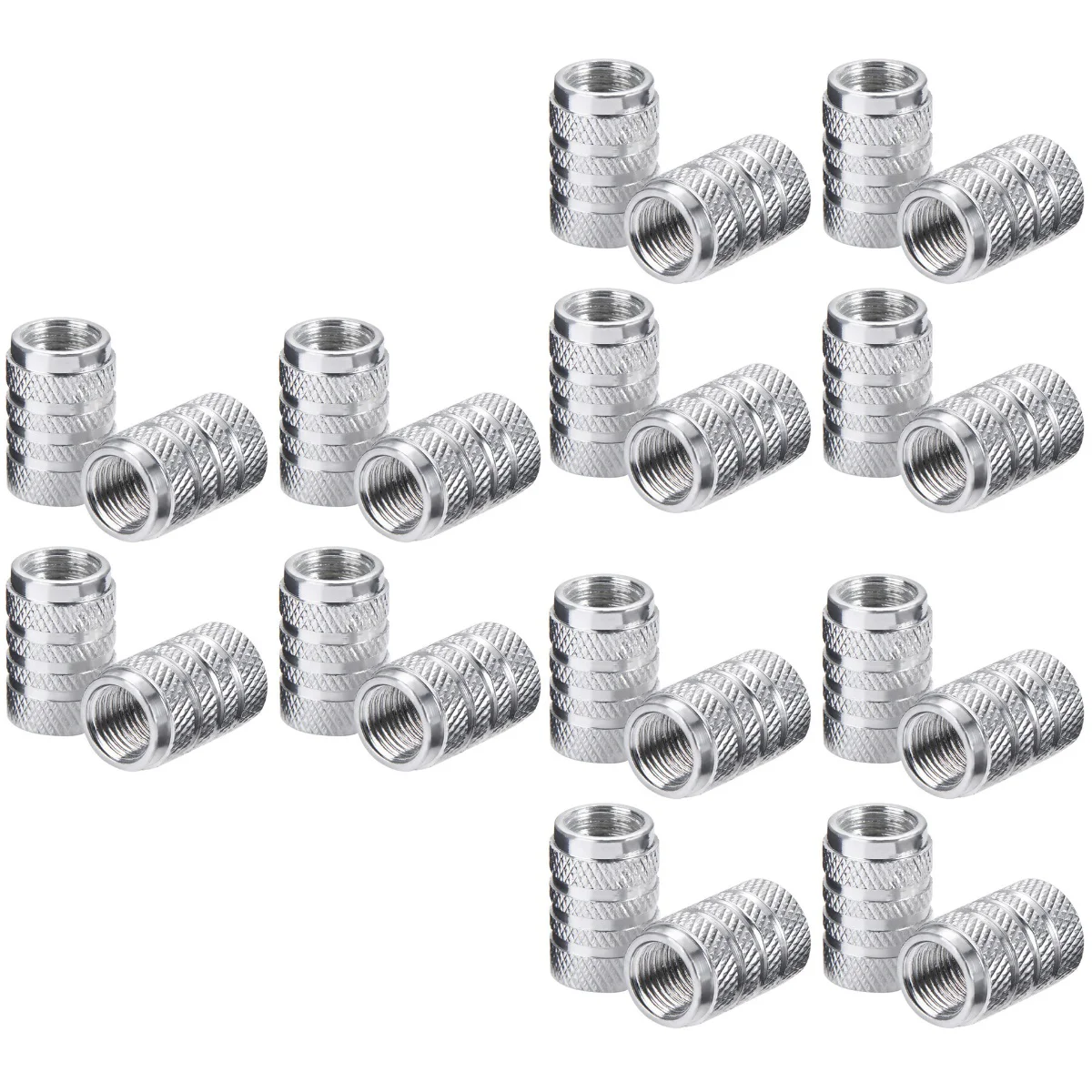 

24 pcs Tire Stem Caps Aluminium Car Caps Tire Wheel Stem Air Caps (Silver) tyre cap tire caps car tire caps