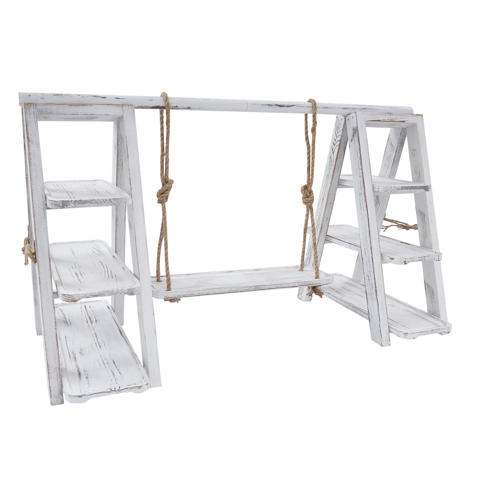 ขาตั้งคัพเค้ก 3 ชั้นพร้อมถาดแบบถอดได้ A-Shaped Iron Pine ชุดจอแสดงผล 2 กก./ชั้น Swing แผ่นเชือกกัญชารายละเอียด Countertop Mount