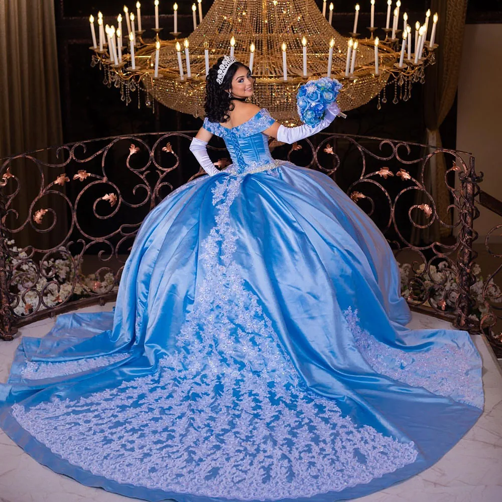 فساتين فاخرة Vestidos De 15 Años Quinceanera 2023 بدون أكتاف مزينة بالفتيات المكسيكي الحلو 16 فساتين حفلة عيد ميلاد