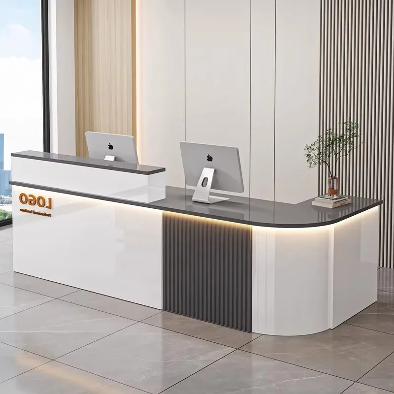 

Nordic Storage Reception Desk Counter Beauty Hair Salon Cashier Luxury Reception Desk Counter Modern Office Commercial Furniture