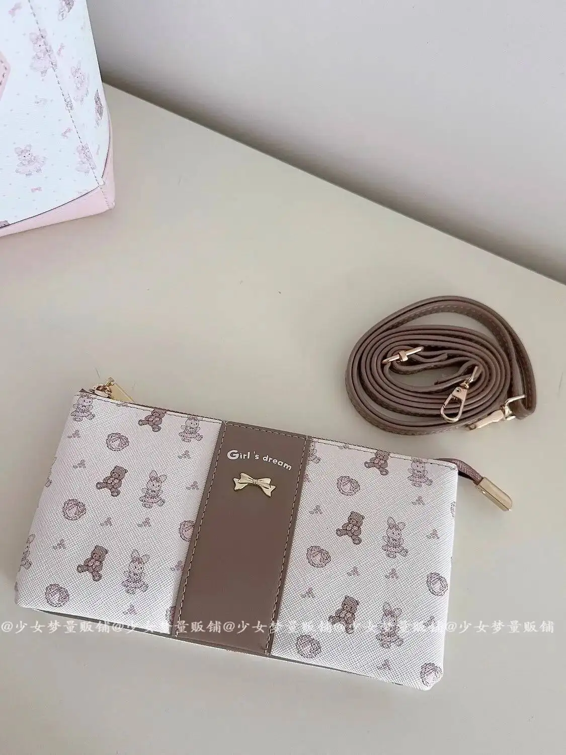 Bloom Rabbit Print Purse For Women Sweet Kawaii Handbag Wallet Card Bag Hot Girls Casual Crossbody Bags Y2k