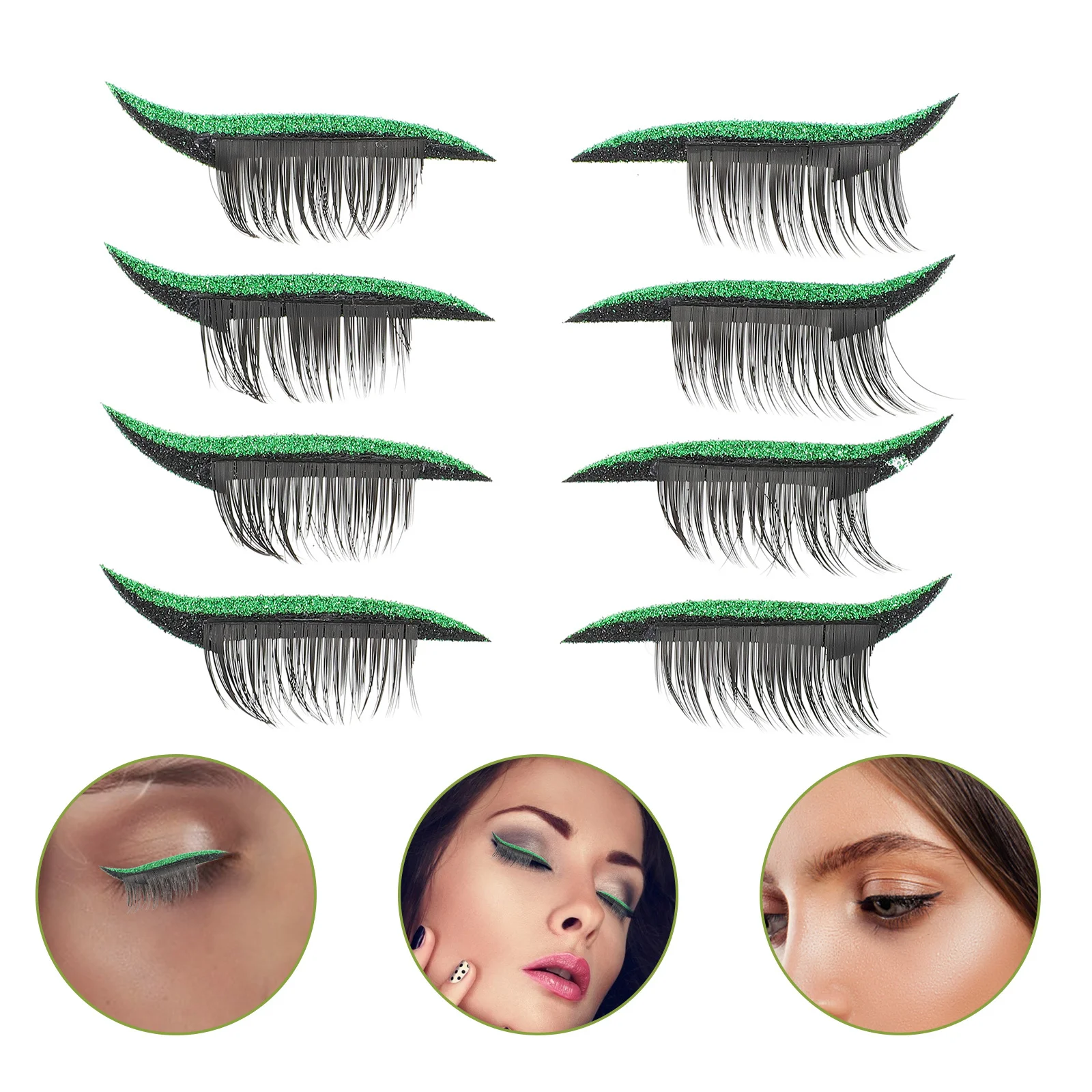 

4 Pairs Eye Liner Sticker Reusable Eyeliner Eyelash Stickers Stencil Eyeliners Make-up Pen Waterproof Smudge- Tape