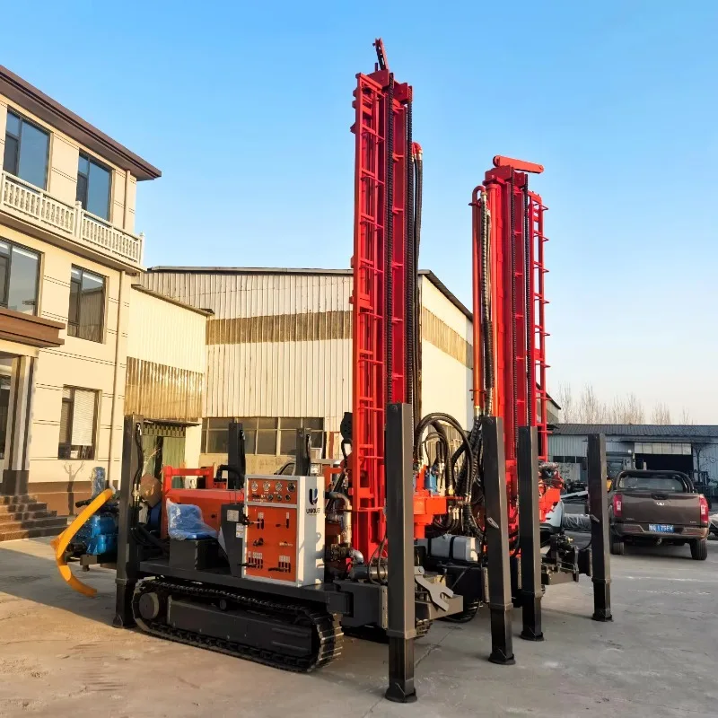 Water Well Drilling Rig Full Hydraulic Rotary 400m 92KW Diesel Engine Mobile Track Portable Borehole Drilling Equipment