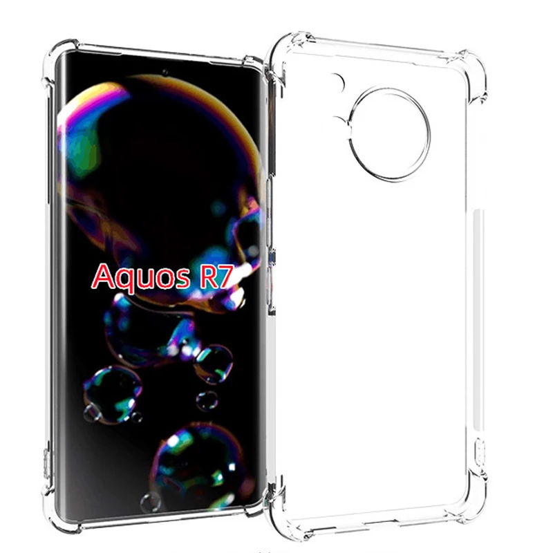 For Sharp Aquos R7 Case Air Cushion Shockproof Clear Airbag Silicone TPU Back Cover Soft Phone Case for Sharp Aquos R7 AquosR7