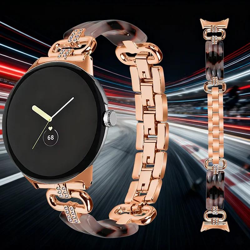 لساعة جوجل بيكسل 4 الفولاذ المقاوم للصدأ + أربطة الراتنج النساء الرجال حزام الساعات سوار الماس كوريا لساعة بيكسل 3 2 1 الأشرطة
