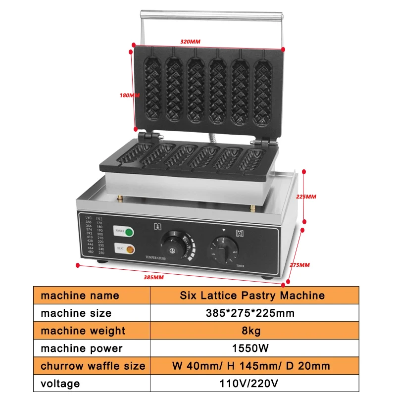Commercial 6pcs hot dog machine corn dog waffle maker Lolly Stick Muffin Crispy French Corn shaped Muffin Baking Machine waffle