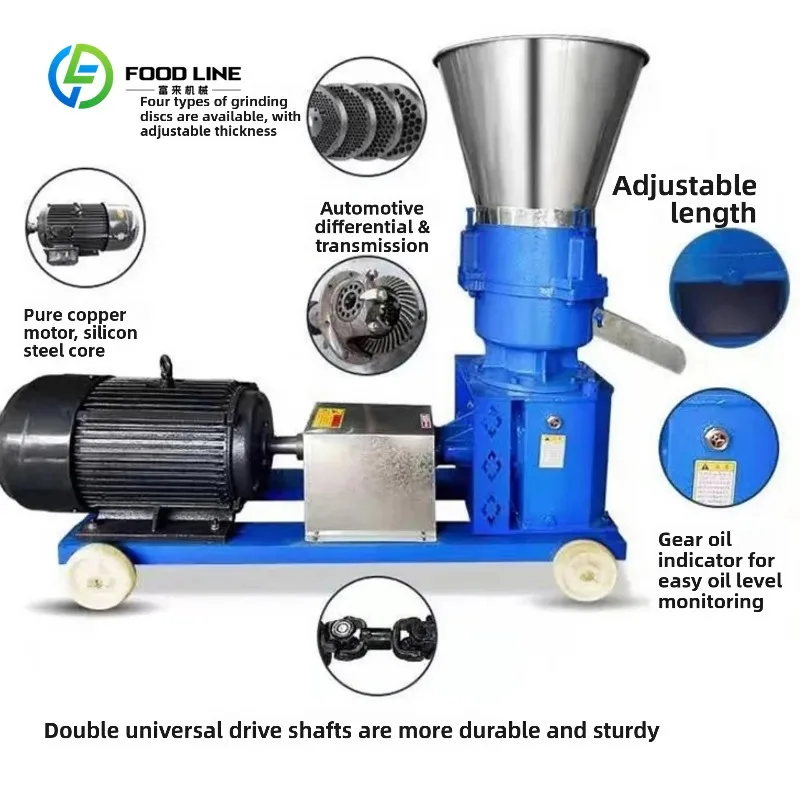 Customized New Large-scale Farm Feed Pellet Line High Output 2T/H 4-6mm Pellet Size Electric Engine Q235 Material Easy Operation