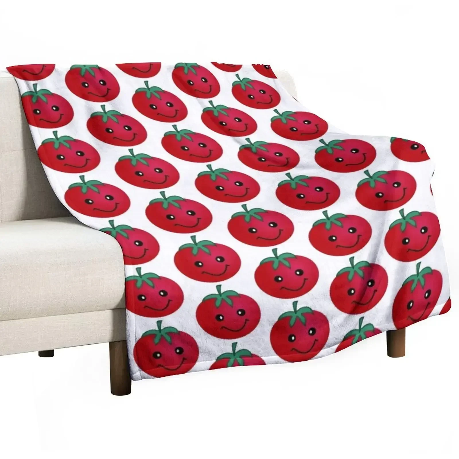 Smile Tomato Throw Blanket Summer Beddings Multi-Purpose Blankets