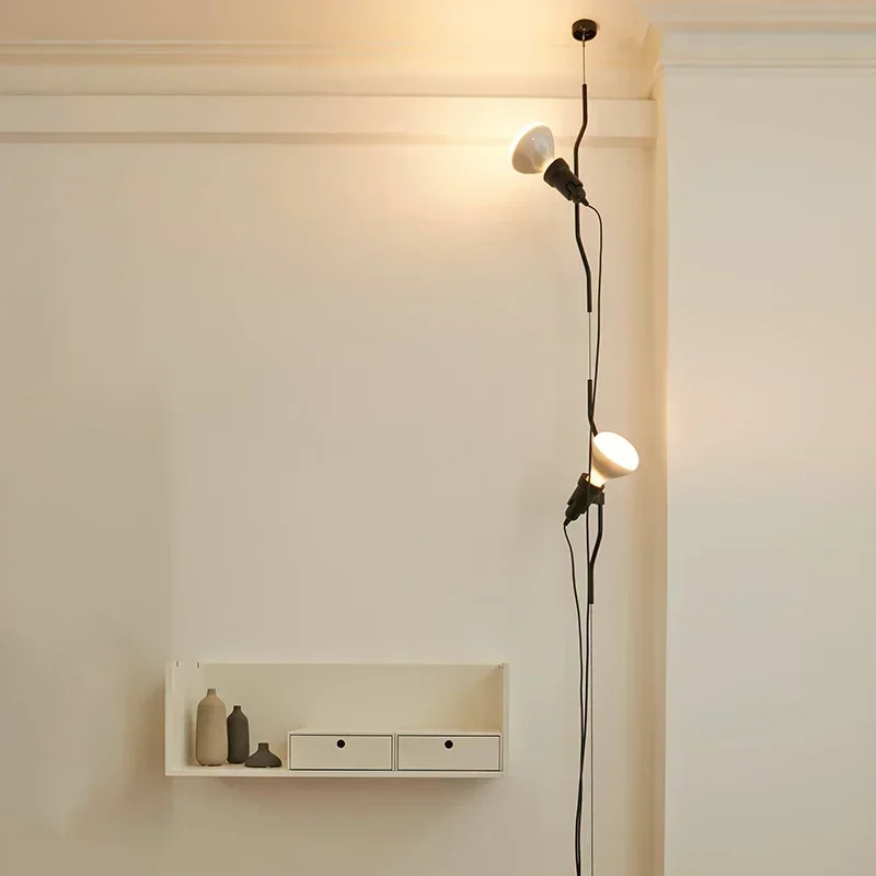 

2025 Italian Minimalist Adjustable Height Floor-standing Small Chandelier Bedside Exhibition Hall Wall Art Decoration Pendant Li