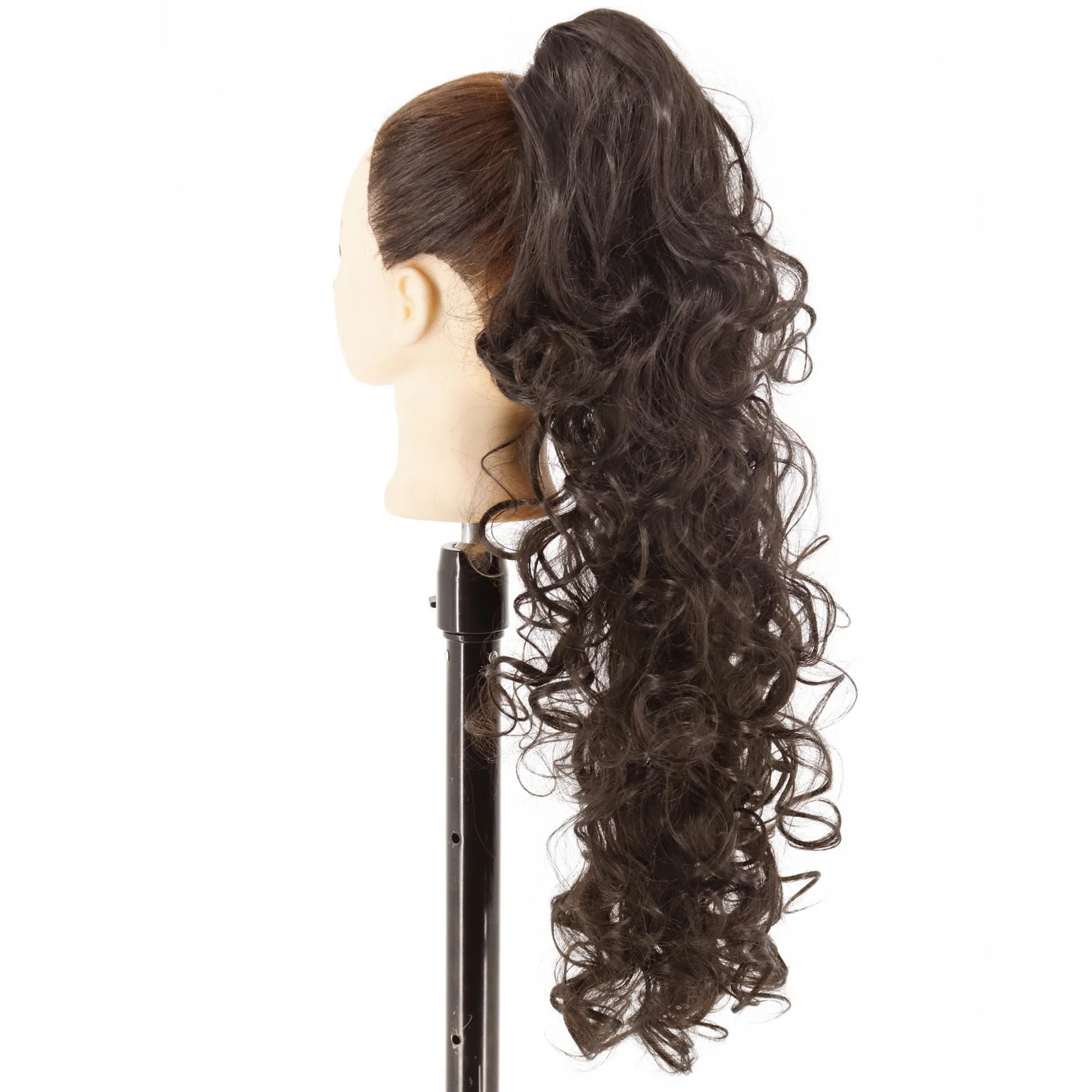 Hair Extension Claw Clip Ponytail for Party Wedding 22 Inch Long Curly Wavy Hairpiece Natural Synthetic Fiber Durable