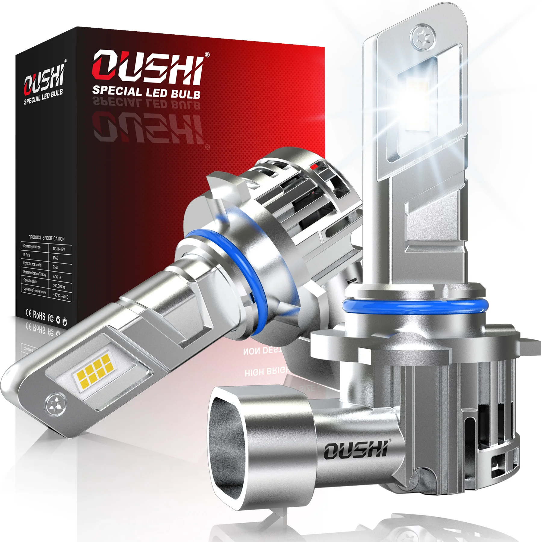 OUSHI 2pcs 9006 HB4 Headlight LED Bulb Car Head Lamp Mini 1:1 Fog Lights 20000LM Super Bright High Power White