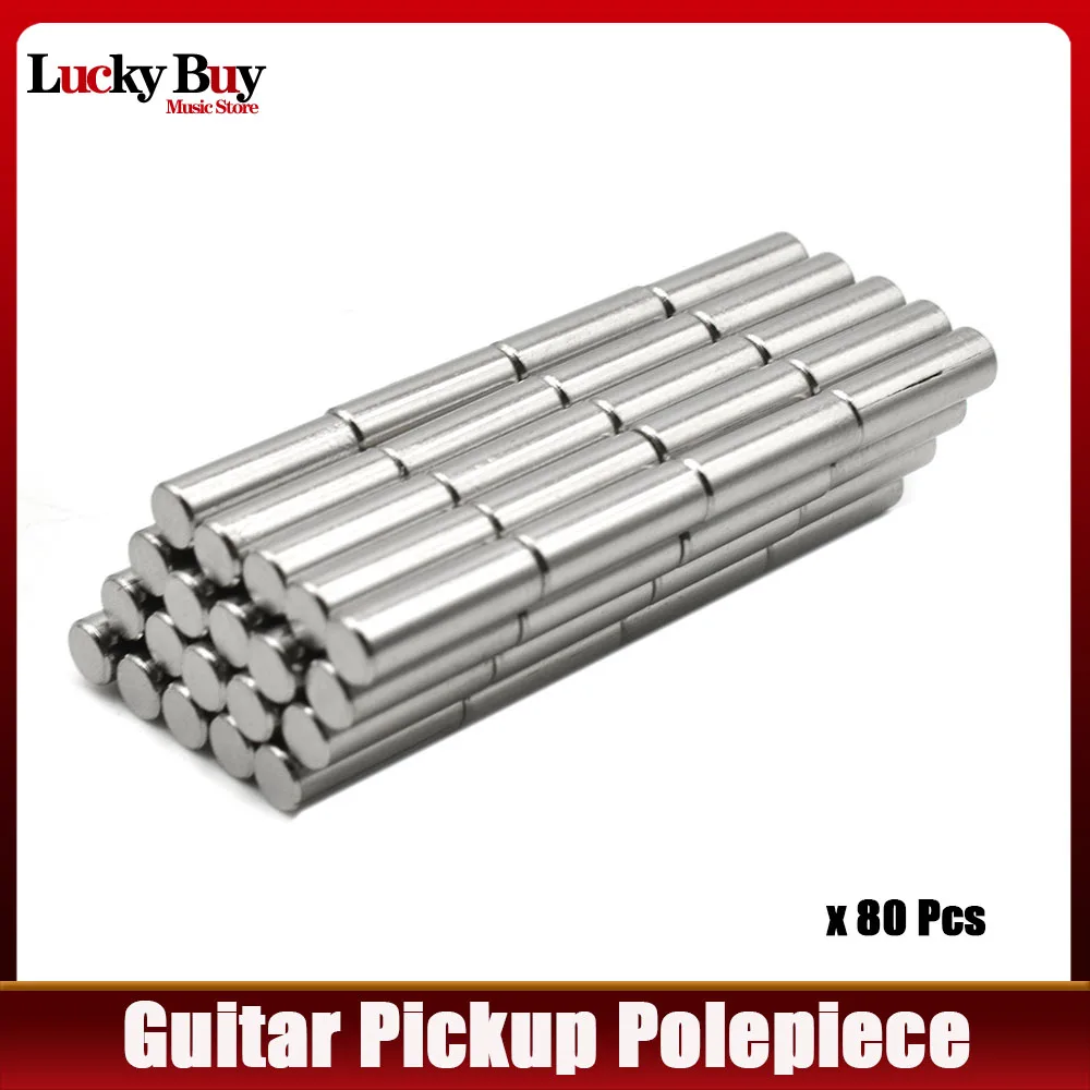 80Pcs Magnetized Alnico 5 Electric Guitar Humbucker Pickup Polepiece Slug Pole Slug /Pickup Magnet Slug Rods/18mm