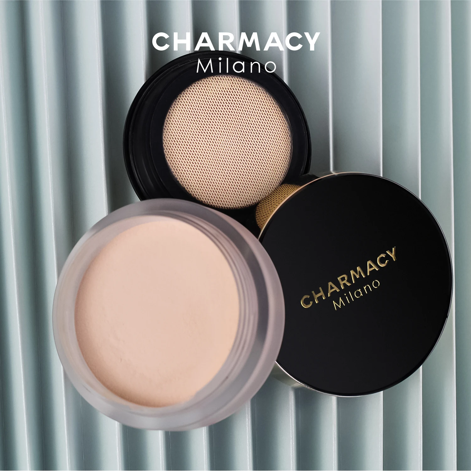 CHARMACY Long-lasting Waterproof Loose Powder Matte Oil-control Mineral Make Up Cosmetics For Face Finish Setting With Puff