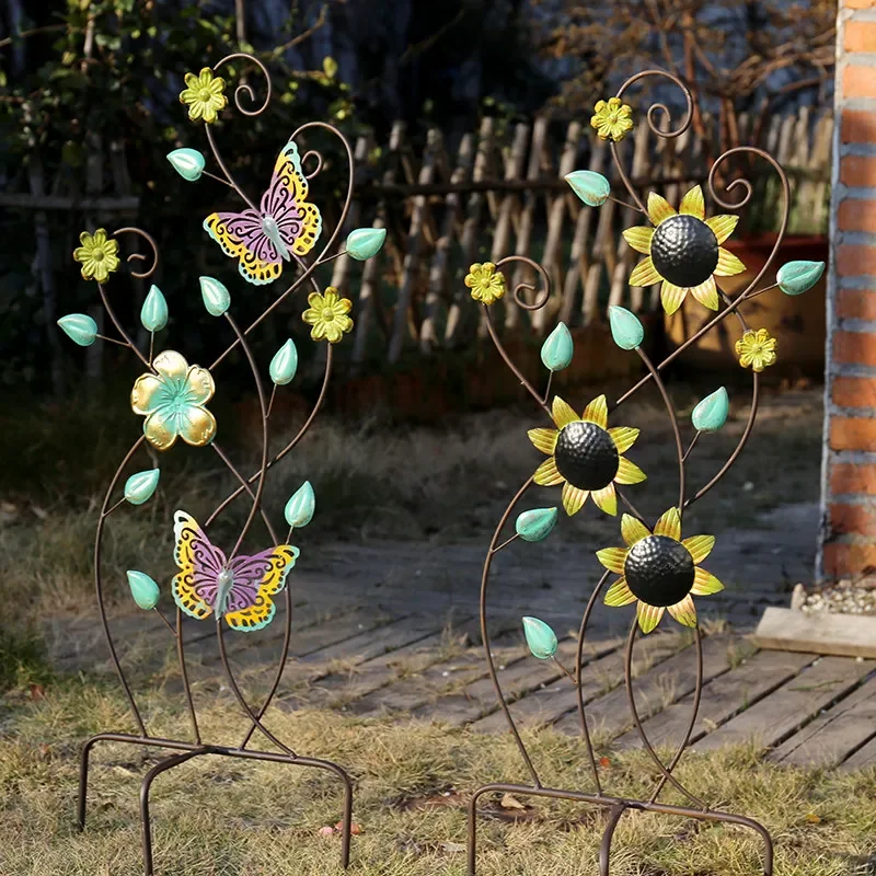 Metal fence fence, courtyard ornament, decorative flower climbing frame, vine climbing frame, garden fence, wrought iron colored