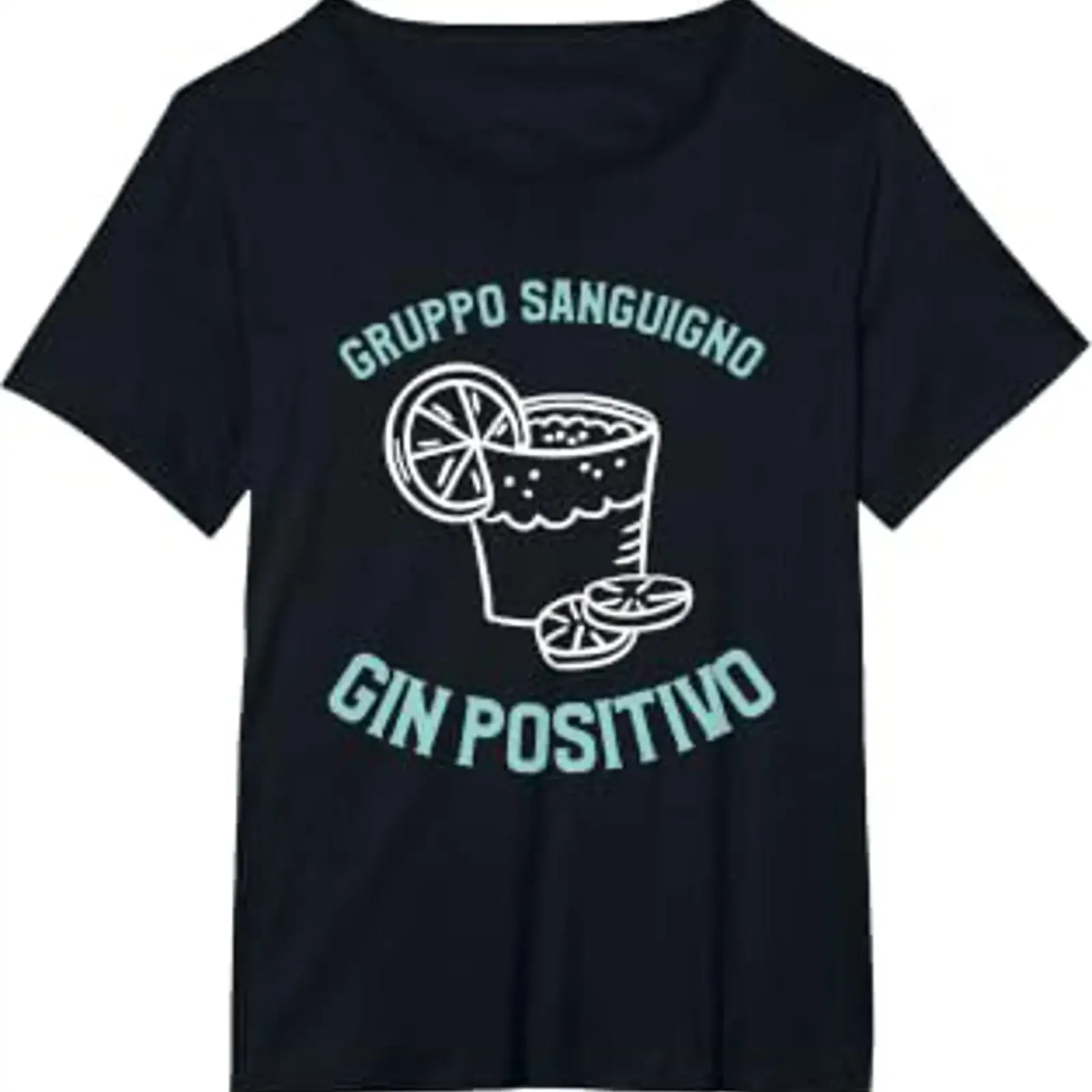 Blood Type Gin Positive Drinking Alcohol T Shirt Black vintage Washed Stretched Stylish homme designer clothes Breathable