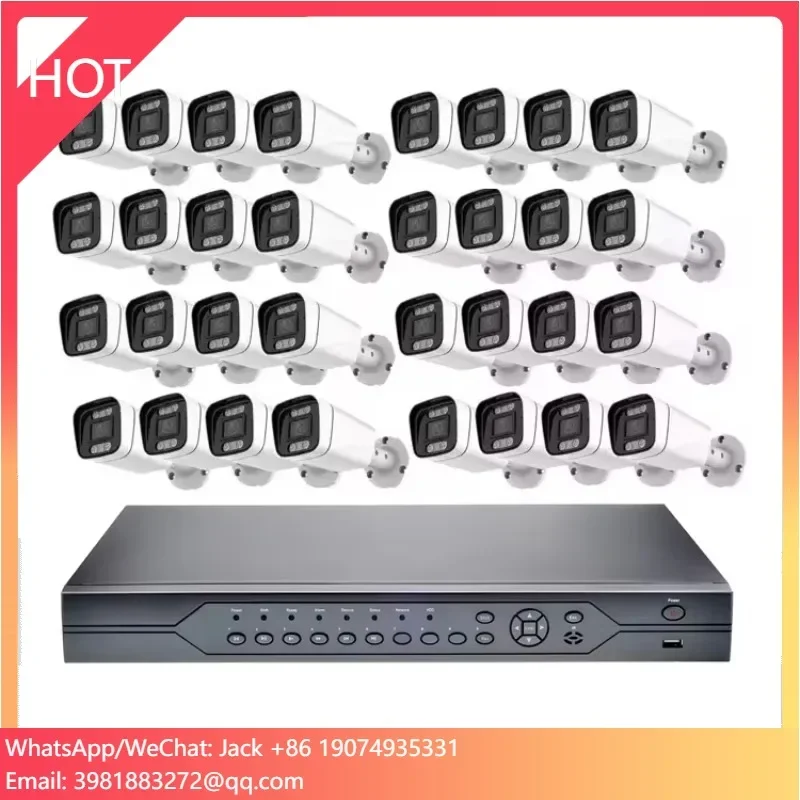 Color Night Vision 32 Channel Analog CCTV Kits 32CH Outdoor AHD Dvr Kit 5MP Ip Cameras 32PCS Surveillance Security Camera System